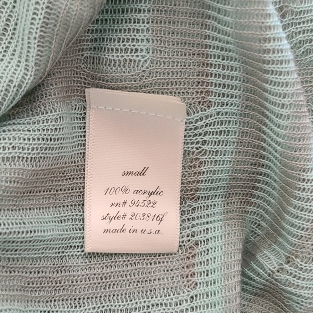 Lightweight Mint Green and Grey Print Cardigan - Picture 6 of 6